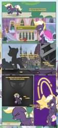 Size: 1919x4225 | Tagged: safe, artist:estories, oc, oc only, oc:wildheart, earth pony, pony, comic:curse of wings, canterlot, clothes, dress, female, filly, floppy ears, foal, mare, solo