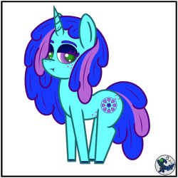 Size: 2000x2000 | Tagged: safe, artist:dice-warwick, oc, oc only, oc:centrifuge, original species, pony, unicorn, waste pony, butt freckles, eyeshadow, freckles, horn, makeup, simple background, solo, transparent background