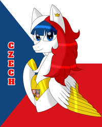 Size: 1717x2146 | Tagged: safe, artist:hiroultimate, oc, oc only, pony, czech republic, nation ponies, ponified, solo