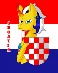 Size: 1717x2146 | Tagged: safe, artist:hiroultimate, oc, oc only, pony, croatia, nation ponies, ponified, solo