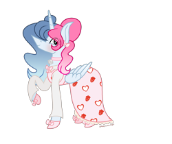 Size: 1915x1605 | Tagged: safe, artist:darbypop1, oc, oc only, oc:melody everbelle, alicorn, pony, clothes, dress, female, mare, simple background, solo, transparent background