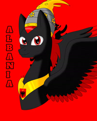 Size: 1717x2146 | Tagged: safe, artist:hiroultimate, oc, oc only, pony, albania, nation ponies, ponified, solo