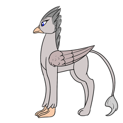 Size: 1000x1000 | Tagged: safe, artist:silverfan, griffon, female, mare, simple background, solo, white background