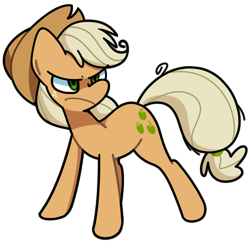 Size: 900x876 | Tagged: safe, artist:kindakismet, applejack, mean applejack, earth pony, pony, g4, the mean 6, angry, clone, liarjack, simple background, solo, transparent background