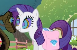 Size: 1112x720 | Tagged: safe, artist:whitty101919, edit, edited screencap, screencap, rarity, pony, snake, unicorn, g4, bag, cute, duo, female, fluttershy's cottage, grin, horn, hypno eyes, hypnority, hypnosis, hypnotized, kaa, kaa eyes, looking at each other, looking at someone, male, mare, raribetes, saddle bag, smiling, smiling at each other