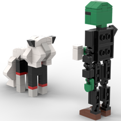 Size: 1200x1200 | Tagged: safe, artist:otl crafts, oc, oc:anon, human, pony, coffee mug, crossover, duo, helltaker, lego, mug, pandemonica, ponified, render, simple background, transparent background