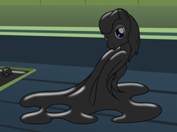 Size: 3056x2291 | Tagged: safe, artist:badumsquish, derpibooru exclusive, oc, oc only, oc:crepe, goo, goo pony, latex pony, monster pony, object pony, original species, pony, bedroom eyes, bubble, bubbling, latex, living latex, looking at you, male, ponified, puddle, show accurate, smiling, smirk, solo, stallion