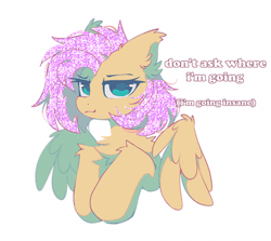 Size: 400x357 | Tagged: safe, alternate version, artist:mirtash, fluttershy, pegasus, pony, g4, alternate hairstyle, alternate universe, animated, blue eyelashes, blue pupils, bust, chest fluff, colored eyelashes, colored pupils, ear fluff, ear tufts, eyelashes, frown, gif, glitter gif, leg fluff, narrowed eyes, partially open wings, raised hooves, short hair fluttershy, simple background, solo, teal eyes, text, white background, white text, wing fluff, wings, yellow coat
