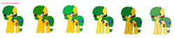 Size: 1455x319 | Tagged: safe, artist:jerkface, oc, oc only, oc:blocky bits, earth pony, pony, female, simple background, solo, white background