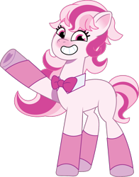 Size: 902x1149 | Tagged: safe, artist:prixy05, earth pony, pony, g5, my little pony: tell your tale, bowtie, candi (wild manes), female, mare, ponified, simple background, solo, style emulation, transparent background, vector, wild manes