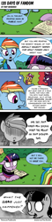 Size: 1230x5211 | Tagged: safe, artist:pony-berserker, rainbow dash, scootaloo, tempest shadow, twilight sparkle, alicorn, pegasus, pony, unicorn, g4, book, comic, horn, reading, twilight sparkle (alicorn)