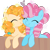 Size: 1741x1741 | Tagged: safe, artist:yunixuedingcha, cup cake, pear butter, earth pony, pony, g4, chiffon swirl, duo, duo female, eyes closed, female, fence, heart, mare, nuzzling, show accurate, simple background, smiling, transparent background, younger