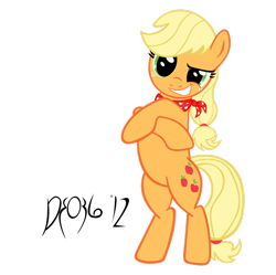 Size: 1600x1596 | Tagged: safe, artist:darkfire036, applejack, earth pony, pony, g4, 2012, bipedal, crossed arms, female, mare, simple background, smiling, smirk, solo, transparent background, vector