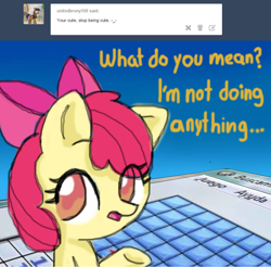 Size: 1280x1260 | Tagged: safe, artist:arielsbx, apple bloom, pony, ask little applebloom, g4, microsoft windows, minesweeper, solo, windows 7