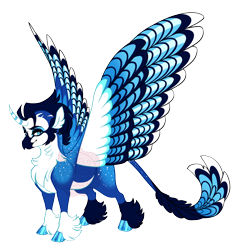 Size: 4400x4700 | Tagged: safe, artist:gigason, oc, oc only, oc:midnight jay, hippogriff, hybrid, absurd resolution, cloven hooves, obtrusive watermark, offspring, parent:princess luna, parent:queen novo, simple background, solo, transparent background, watermark