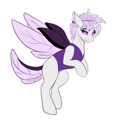 Size: 2729x3000 | Tagged: safe, artist:monsoonvisionz, oc, oc only, oc:elytra, changedling, changeling, changedling oc, changeling oc, purple changeling, simple background, transparent background, white changeling