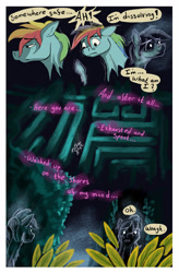 Size: 2000x3050 | Tagged: safe, artist:seventozen, rainbow dash, pony, comic:the problem of parthus, g4, female, mare, maze, solo