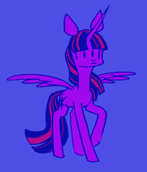 Size: 800x941 | Tagged: safe, artist:starstation, twilight sparkle, alicorn, pony, g4, blue background, simple background, solo, spread wings, twilight sparkle (alicorn), wings