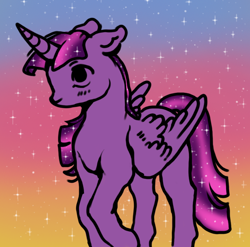 Size: 690x682 | Tagged: safe, artist:starstation, twilight sparkle, alicorn, pony, g4, gradient background, solo, sparkles, twilight sparkle (alicorn)