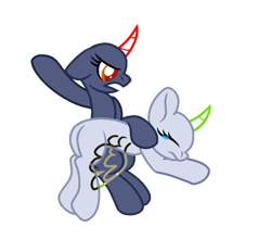 Size: 947x879 | Tagged: safe, alicorn, earth pony, unicorn, base, base used, crying, duo, horn, punishment, simple background, spanking, transparent background