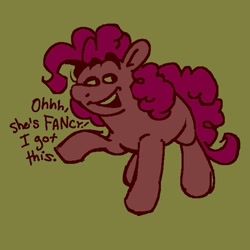 Size: 595x595 | Tagged: safe, artist:msponies, pinkie pie, earth pony, pony, g4, simple background, solo, yellow background