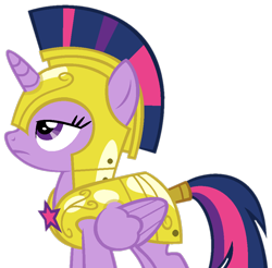 Size: 930x915 | Tagged: safe, artist:eyvaricko, artist:twilyisbestpone, twilight sparkle, alicorn, pony, g4, armor, base used, female, frown, helmet, hoof shoes, lidded eyes, mare, royal guard, royal guard armor, royal guard twilight sparkle, simple background, solo, transparent background, twilight sparkle (alicorn), wrong eye shape