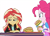 Size: 3501x2520 | Tagged: safe, edit, edited screencap, editor:mrtoonlover83, screencap, pinkie pie, sunset shimmer, equestria girls, g4, background removed, burger, duo, duo female, eating, female, food, hay burger, not a vector, open mouth, simple background, stuffing, transparent background