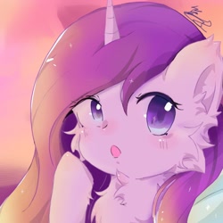 Size: 1080x1080 | Tagged: safe, artist:purplepony, oc, oc only, pony, cheek fluff, chest fluff, female, solo