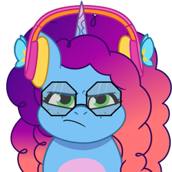 Size: 785x785 | Tagged: safe, edit, edited screencap, screencap, misty brightdawn, pony, unicorn, g5, my little pony: tell your tale, glasses, horn, simple background, transparent background