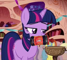 Size: 237x213 | Tagged: safe, edit, edited screencap, screencap, twilight sparkle, pony, unicorn, g4, golden oaks library, lao gan ma, meme, unicorn twilight