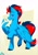 Size: 777x1098 | Tagged: safe, artist:arctic-fox, oc, oc only, oc:swiftwing, pegasus, pony, abstract background, blue coat, blue hooves, chest fluff, colored hooves, come hither, cyan coat, ear fluff, gradient background, hooves, looking at you, one wing out, pegasus oc, profile, purple eyes, signature, smiling, smiling at you, solo, standing, standing on two hooves, tail, two toned mane, two toned tail, wing gesture, wing hands, wings