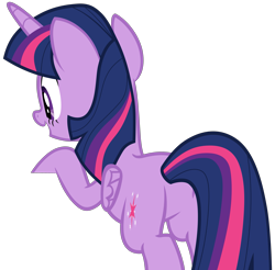 Size: 3425x3367 | Tagged: safe, anonymous artist, derpibooru exclusive, twilight sparkle, alicorn, pony, a matter of principals, g4, .svg available, butt, female, folded wings, hooves on the table, horn, leaning, mare, multicolored hair, multicolored mane, multicolored tail, plot, simple background, solo, tail, transparent background, twilight sparkle (alicorn), vector, wings