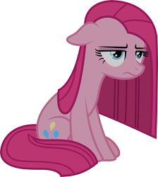 Size: 6000x6690 | Tagged: safe, artist:twilirity, pinkie pie, earth pony, pony, g4, yakity-sax, female, floppy ears, mare, pinkamena diane pie, simple background, sitting, solo, transparent background, vector, when she doesn't smile