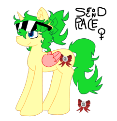 Size: 1040x1076 | Tagged: safe, artist:dawhitechangling, oc, oc only, oc:second place, pony, unicorn, ear fluff, fake wings, female, horn, mare, simple background, solo, sunglasses, transparent background