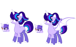 Size: 1710x1044 | Tagged: safe, artist:opalitexyz, oc, oc only, oc:opalite spirit, bat pony, unicorn, coat markings, hetalia, horn, markings, reference sheet, simple background, socks (coat markings), solo, transparent background, unicorn oc