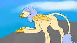 Size: 1920x1080 | Tagged: safe, artist:silverfan, oc, oc only, griffon, butt, plot, solo