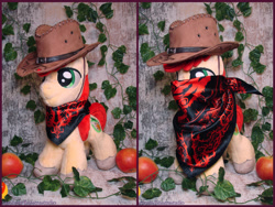 Size: 2000x1500 | Tagged: safe, artist:1stastrastudio, bright mac, pony, g4, apple, food, hat, irl, photo, plushie, solo