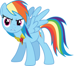 Size: 3339x3000 | Tagged: safe, artist:cloudy glow, rainbow dash, pegasus, pony, g4, keep calm and flutter on, my little pony: friendship is magic, element of loyalty, female, frown, mare, simple background, solo, transparent background, vector