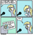 Size: 2500x2680 | Tagged: safe, artist:timsplosion, derpy hooves, pegasus, pony, g4, comic, dialogue, female, hoof hold, id card, mare, mathematician's answer, microphone, no pupils, offscreen character, open mouth, open smile, smiling, solo, speech bubble, that one nameless background pony we all know and love, yes