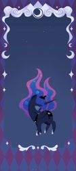 Size: 916x2048 | Tagged: safe, artist:duvivi, princess luna, alicorn, g4, solo, wallpaper