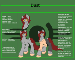 Size: 1500x1202 | Tagged: safe, artist:zeroraid, oc, oc only, oc:dust, pony, fallout equestria, clothes, extra eyes, male, mutant, red hair, scar, stallion