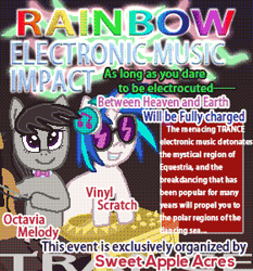 Size: 280x300 | Tagged: safe, artist:alumina nitride, edit, dj pon-3, octavia melody, vinyl scratch, g4, cello, digital art, duo, duo female, female, headphones, meme, music, musical instrument, pixel art, pixel-crisp art, text, trance, vinyl's headphones