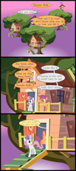 Size: 2048x4556 | Tagged: safe, artist:gm-scoots, scootaloo, sweetie belle, g4, clubhouse, collaboration:crusade crisis, comic, crusaders clubhouse, duo, duo female, female, implied apple bloom, tree