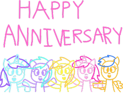 Size: 476x368 | Tagged: safe, artist:luisegirls23, aura (g4), first base, liza doolots, noi, petunia, ruby pinch, tootsie flute, earth pony, pegasus, pony, unicorn, g4, adorabase, anniversary, arms in the air, aurabetes, bipedal, cheerful, cheering, cute, excited, female, female first base, filly, filly five, foal, football strike, group, hands in the air, happy, happy anniversary, horn, noiabetes, open mouth, open smile, pegasus first base, pinchybetes, quintet, race swap, rule 63, simple background, smiling, tootsie cute, transparent background, waving