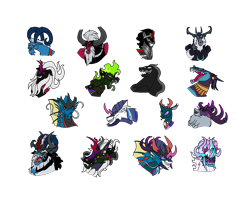 Size: 2414x2000 | Tagged: safe, artist:zetikoopa, ahuizotl, grogar, king sombra, lord tirek, opaline arcana, pharynx, pony of shadows, shining armor, storm king, stronghoof hoofstrong (tfh), oc, oc:alastor, oc:bass thunder, oc:dark havok, oc:keiran, oc:odysseus, oc:phantom infinite, ahuizotl (species), centaur, changedling, changeling, deer, dragon, goat, hybrid, kirin, longma, reindeer, shadow pony, siren, storm creature, umbrum, taur, them's fightin' herds, g4, g5, alexandrite arcane, amalgamation, community related, evil laugh, evil smile, female to male, fusion, laughing, looking at you, male, male siren, monster shining armor, prince pharynx, rule 63, sianach, simple background, smiling, species swap, transparent background, updated