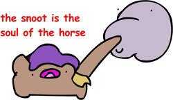 Size: 1631x939 | Tagged: safe, artist:riddleoflightning, oc, oc only, oc:hors, comic sans, dot eyes, face, simple background, snoot, text, transparent background