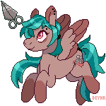 Size: 150x150 | Tagged: safe, artist:beyhr, oc, oc only, oc:lana, pegasus, pony, artfight, brown coat, brown wingtips, coat markings, colored eartips, colored wings, colored wingtips, digital art, ear piercing, earring, eye markings, eyebrow piercing, eyelashes, facial markings, female, flying, gift art, jewelry, long mane, long tail, looking up, mare, mare oc, mouse cursor, orange eyes, pagedoll, palindrome get, pegasus oc, picture for breezies, piercing, pixel art, ponysona, ponytail, profile, raised hooves, raised leg, scissors, shiny mane, shiny tail, signature, simple background, smiling, socks (coat markings), solo, sparkly eyes, spread wings, tail, teal mane, teal tail, tied mane, tied tail, transparent background, two toned mane, two toned tail, two toned wings, wall of tags, wing fluff, wingding eyes, wings