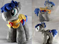 Size: 3067x2300 | Tagged: safe, artist:bastler, oc, oc only, oc:wachmann, earth pony, galacon, armor, earth pony oc, guard, irl, male, mascot, photo, plushie, solo, stallion