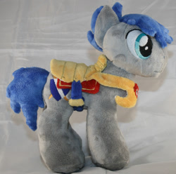 Size: 2356x2340 | Tagged: safe, artist:bastler, oc, oc only, oc:wachmann, earth pony, galacon, armor, earth pony oc, guard, irl, male, mascot, photo, plushie, solo, stallion