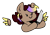 Size: 347x246 | Tagged: safe, artist:taurson, oc, oc only, oc:hors, pegasus, pony, chibi, dot eyes, knife, simple background, solo, transparent background